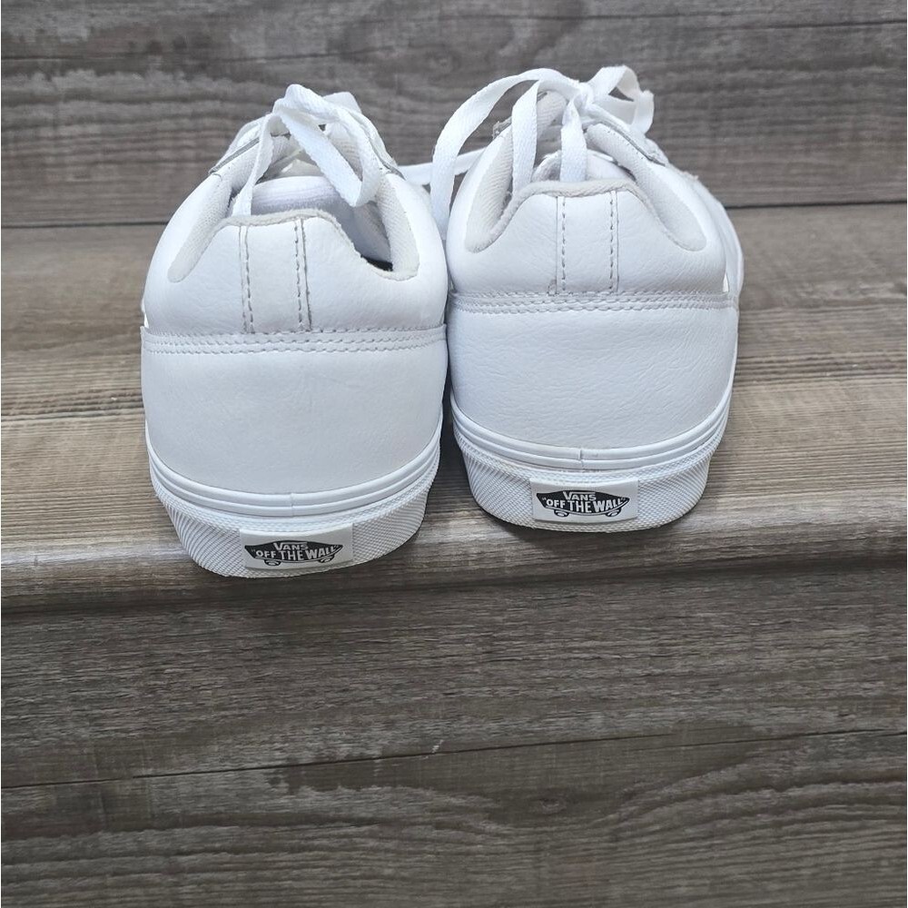 VANS White leather skate shoe tennis shoe  men's size 10 - Picture 3 of 6